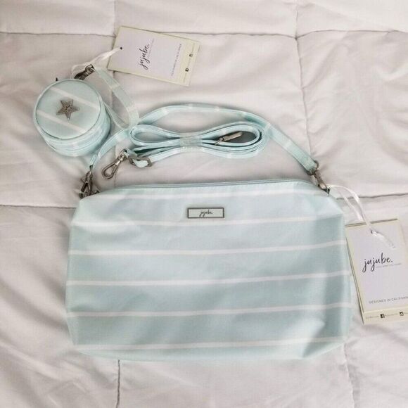 JuJuBe Summer Stripe Be Quick Paci Pod Bundle Bag Clutch Beach Goers Lining NEW - Picture 2 of 10